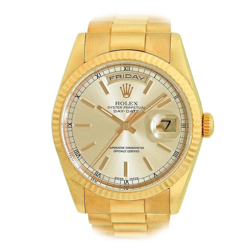 ROLEX 18K YELLOW GOLD 36MM DAY DATE PRESIDENT 118238 BOX LIFETIME WARRANTY MINTY: ROLEX 18K YELLOW GOLD 36MM DAY DATE PRESIDENT 118238 BOX WARRANTY MINTY ROLEX 18K Yellow Gold 36mm Day Date President 118238 Box Warranty MINTY Pre-Owned Gent's 18K Yellow Gold 36mm Rolex Day-Date "Pr