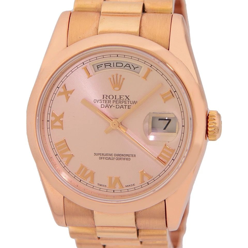 ROLEX 18K ROSE GOLD 36MM ROLEX DAY-DATE PRESIDENT 118205 BOX WARRANTY MINTY: ROLEX 18K ROSE GOLD 36MM ROLEX DAY-DATE PRESIDENT 118205 BOX WARRANTY MINTY ROLEX 18K Rose Gold 36mm Rolex "Day-Date" President 118205 Box Warranty MINTY Pre-Owned Gent's 18K Rose Gold 36mm Rolex "Day
