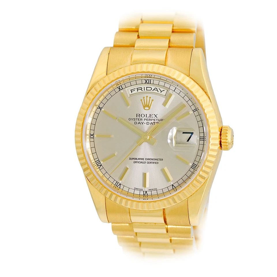 ROLEX 18K YELLOW GOLD 36MM DAY DATE PRESIDENT 118238 BOX LIFETIME WARRANTY MINTY: ROLEX 18K YELLOW GOLD 36MM DAY DATE PRESIDENT 118238 BOX WARRANTY MINTY ROLEX 18K Yellow Gold 36mm Day Date President 118238 Box Warranty MINTY Pre-Owned Gent's 18K Yellow Gold 36mm Rolex Day-Date "Pr