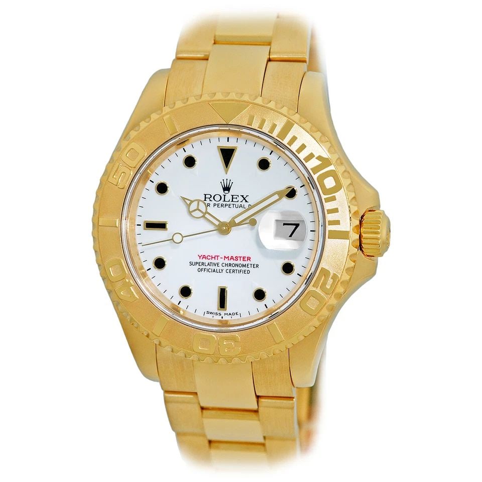 ROLEX 18K YELLOW GOLD 40MM YACHTMASTER WHITE DIAL 16628 WARRANTY BOX: ROLEX 18K YELLOW GOLD 40MM YACHT-MASTER WHITE DIAL 16628 WARRANTY BOX 2005 ROLEX 18K Yellow Gold 40mm Yacht-Master 16628 Warranty Box Pre-Owned Gent's 18K Yellow Gold 40mm Rolex "Yacht-Master" Brand: 