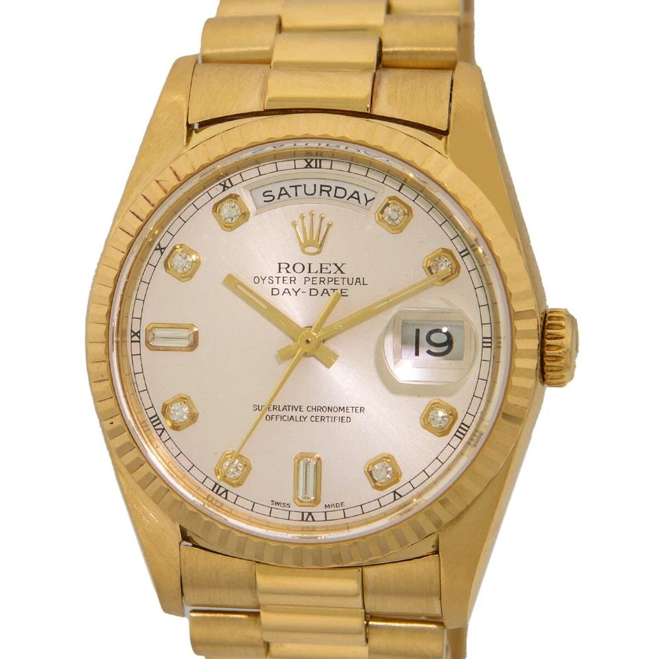 ROLEX 18K YELLOW GOLD 36MM DAY DATE DIAMOND PRESIDENT 18238 BOX WARRANTY MINTY: ROLEX 18K YELLOW GOLD 36MM DAY DATE DIAMOND PRESIDENT 18238 BOX WARRANTY MINTY ROLEX 18K Yellow Gold 36mm Day Date Diamond President 18238 Box Warranty 18238 Gent's 18K Yellow Gold 36mm Rolex Diamond 