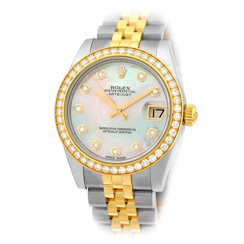 ROLEX STEEL & 18K YELLOW GOLD 31MM DIAMOND DATEJUST 178383 BOX WARANTY MINTY: ROLEX STEEL & 18K YELLOW GOLD 31MM DIAMOND DATEJUST 178383 BOX WARANTY MINTY ROLEX Stainless Steel & 18K Yellow Gold 31mm Datejust Factory Diamond 178383 Box Waranty Pre-Owned Stainless Steel and 18K 