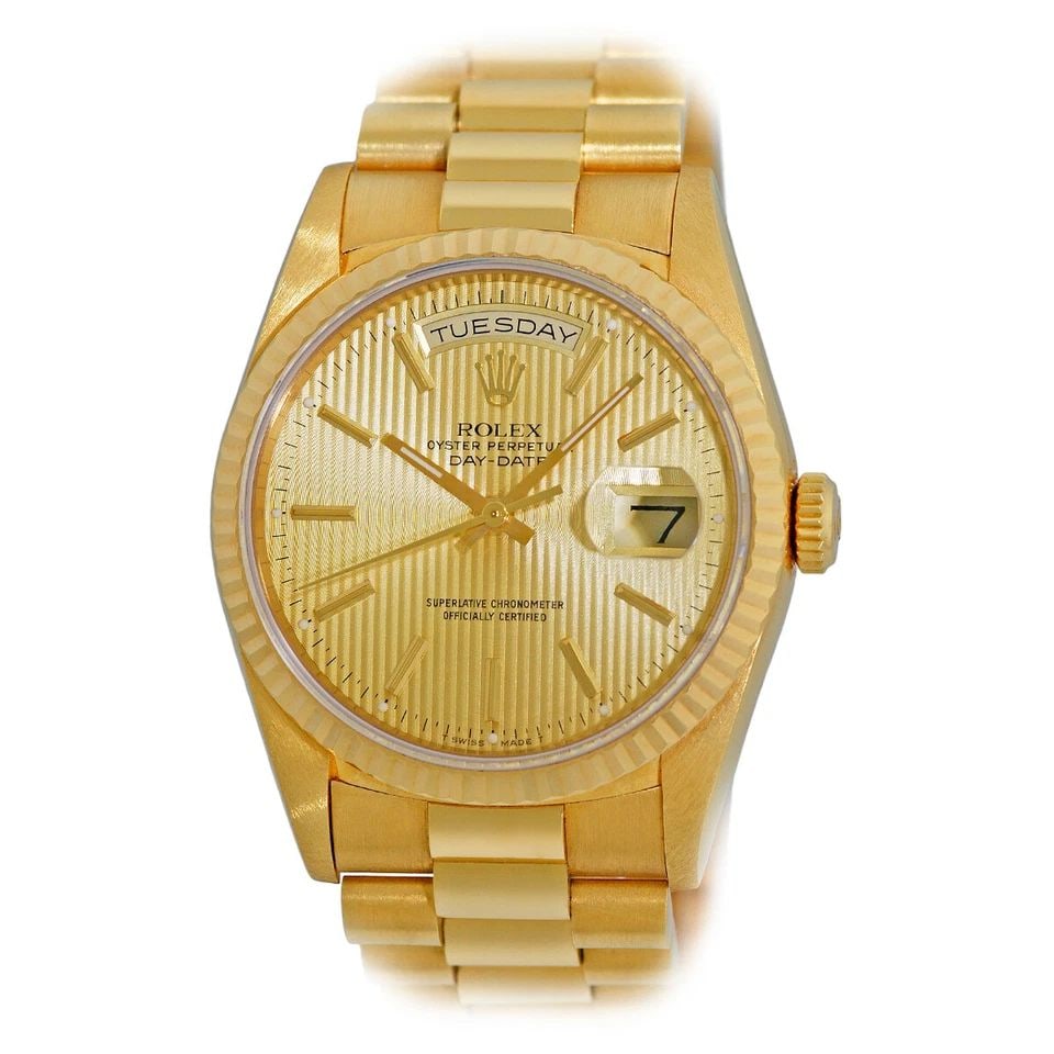 ROLEX 18K YELLOW GOLD 36MM DAY DATE PRESIDENT 18238 BOX WARRANTY MINTY: ROLEX 18K YELLOW GOLD 36MM DAY DATE PRESIDENT 18238 BOX WARRANTY MINTY ROLEX 18K Yellow Gold 36mm Day Date President 18238 Box Warranty MINTY Pre-Owned Gent's 18K Yellow Gold 36mm Rolex Day-Date "Pres