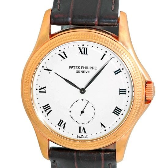 PATEK PHILIPPE 18K ROSE GOLD CALATRAVA 5115 R ENAMEL DIAL BOX WARRANTY 5115-R (1 of 2)