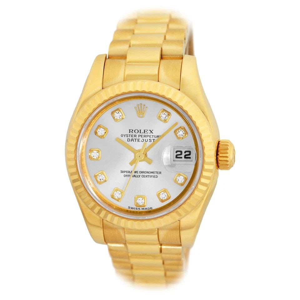 ROLEX 18K YELLOW GOLD 26MM PRESIDENT DIAMOND DIAL 179178 BOX WARRANTY (1 of 2)