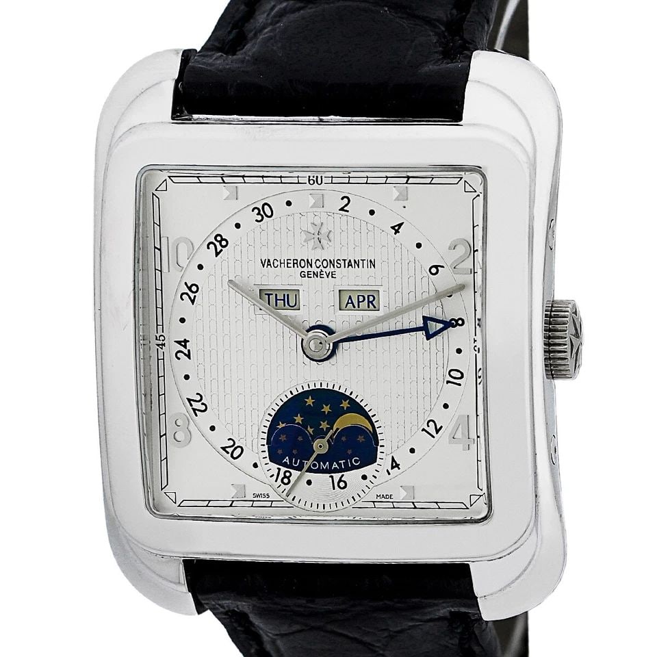 VACHERON CONSTANTIN 18K WHITE GOLD TOLEDO 1952 CALENDAR MOONPHASE 47300 MINTY (1 of 2)