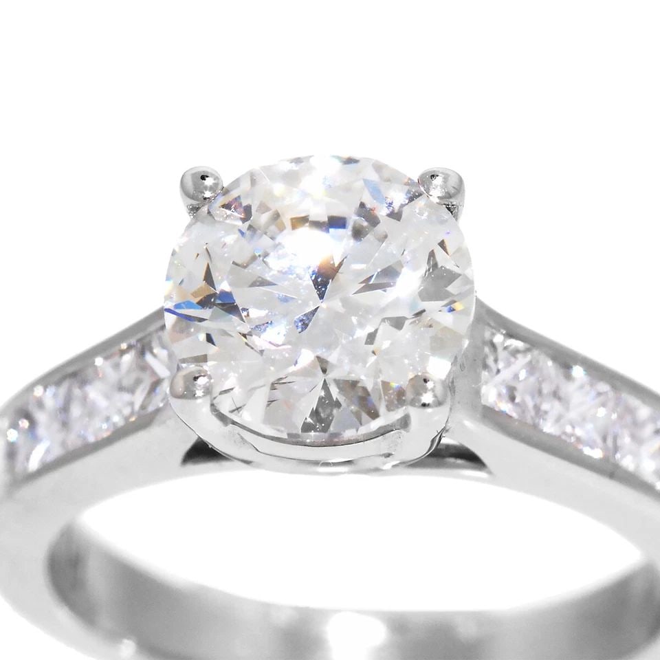 PLATINUM 1.70 CT ROUND BRILLIANT CUT DIAMOND JEFF COOPER RING GIACERTIFIED H SI1 (1 of 2)