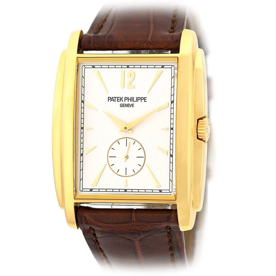 PATEK PHILIPPE 18K YELLOW GOLD GONDOLO TANK 5124 J BOX WARRANTY 5124-J MINTY: PATEK PHILIPPE 18K YELLOW GOLD GONDOLO TANK 5124 J BOX WARRANTY 5124-J MINTY PATEK PHILIPPE Gent's 18K Yellow Gold Gondolo # 5124-J Box Warranty MINTY Gent's 18K Yellow Gold Patek Philippe Ref # 5124-