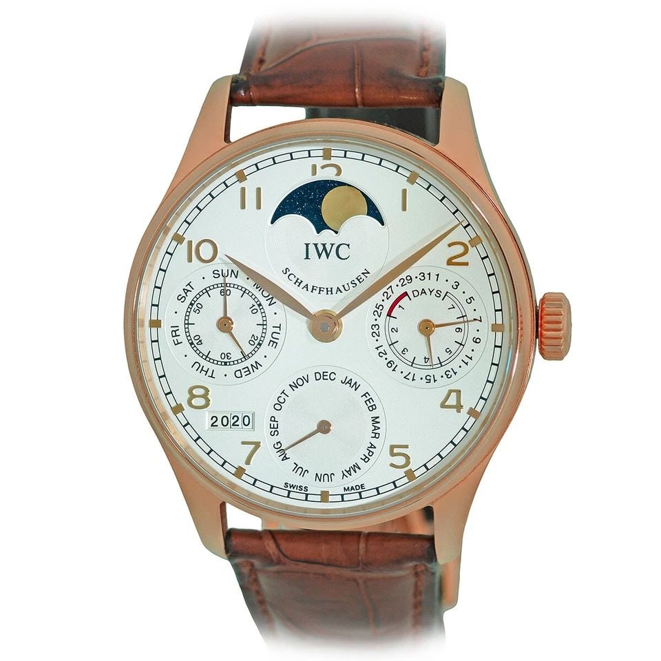 IWC 18K ROSE GOLD 42MM PORTUGUESE PERPETUAL CALENDAR IW5022-13 BOX WARRANTY (1 of 2)