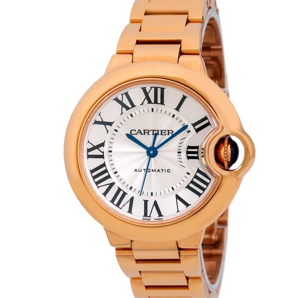 CARTIER MIDSIZE 18K ROSE GOLD 33MM BALLON BLEU DE CARTIER W6920096-3490 BOX: CARTIER MIDSIZE 18K ROSE GOLD 33MM BALLON BLEU DE CARTIER W6920096 BOX MINTY CARTIER Midsize 18K Rose Gold 33mm Ballon Bleu de Cartier Midsize 18K Rose Gold 33mm Cartier "Ballon Bleu de Cartier" Brand