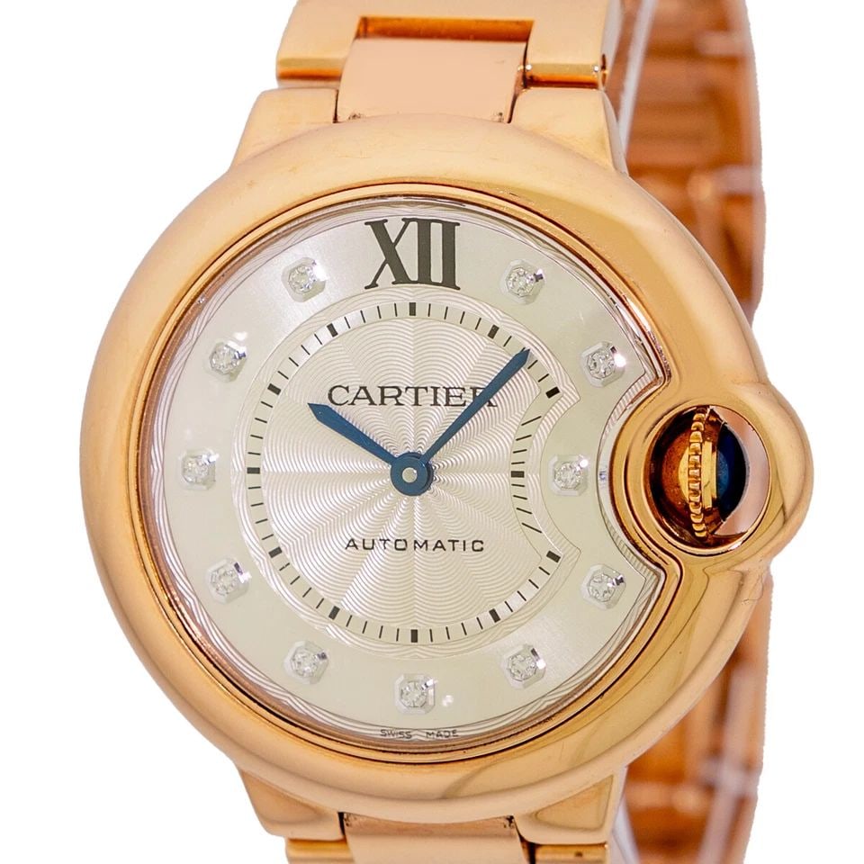 CARTIER 18K ROSE PINK GOLD 33MM BALLON BLEU DE CARTIER BOX WARRANTY MINTY (1 of 2)