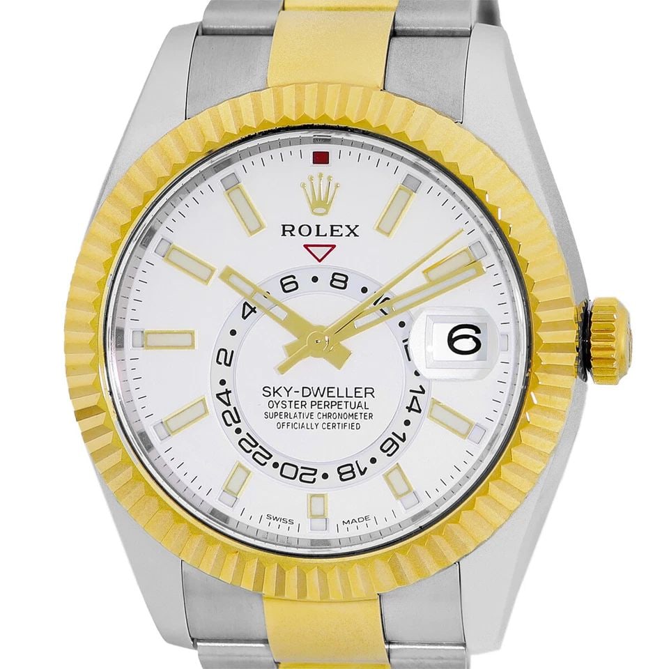 ROLEX STAINLESS STEEL & 18K YELLOW GOLD 42MM SKY-DWELLER 326933 BOX WARRANTY: ROLEX STAINLESS STEEL & 18K YELLOW GOLD 42MM SKY DWELLER 326933 BOX WARRANTY ROLEX Stainless Steel & 18K Yellow Gold 42mm Sky Dweller 326933 Box Warranty Pre-Owned Gent's Stainless Steel & 18K Yellow 