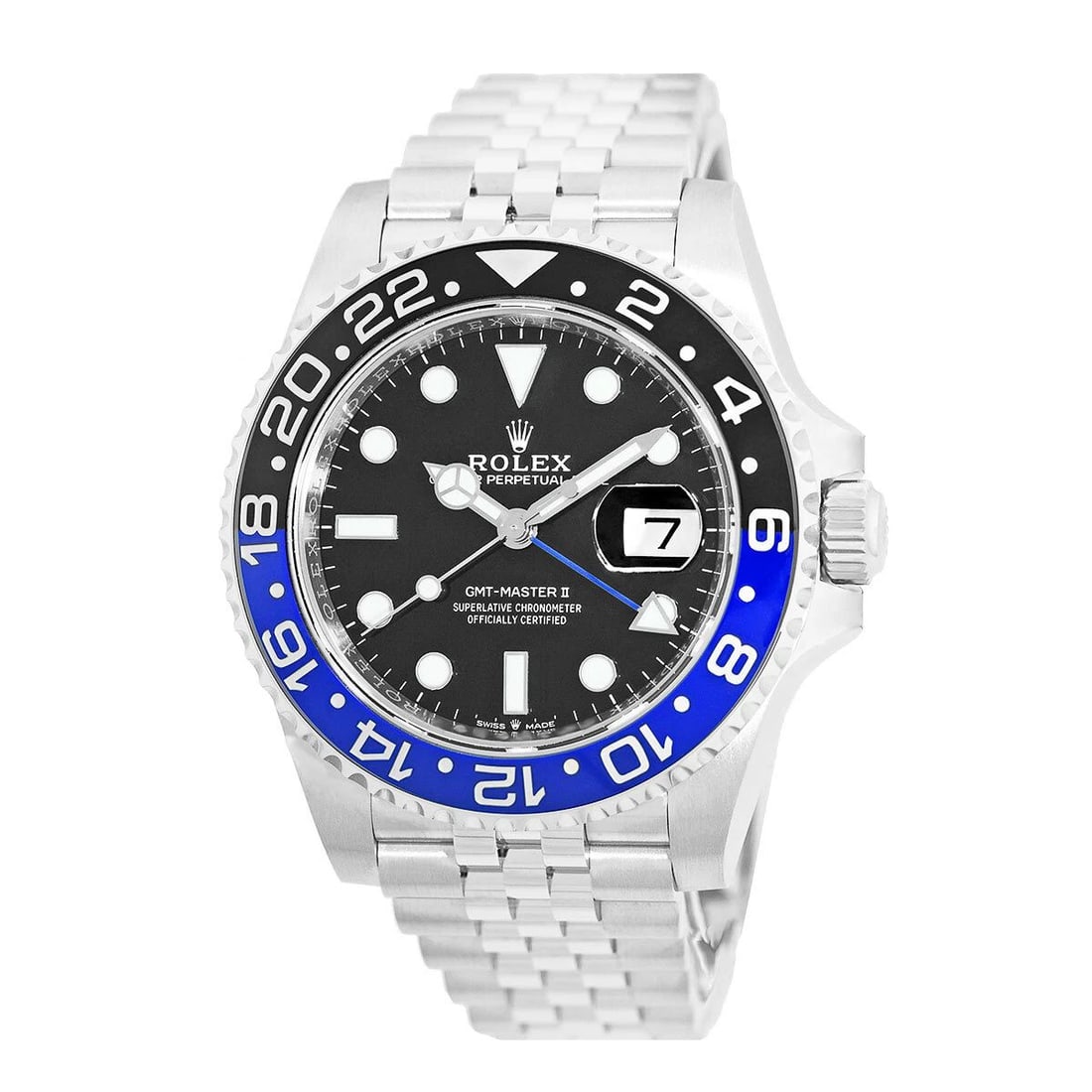 ROLEX STAINLESS STEEL 40MM GMT MASTER II BATGIRL 126710BLNR BOX WARRANTY 2019: ROLEX STAINLESS STEEL 40MM GMT MASTER II BATGIRL 126710BLNR BOX WARRANTY 2019 Brand: Rolex Model: GMT Master II Reference No: 126710BLNR Case Measurements: Case Diameter: 40mm Case Thickness: 12mm Wat