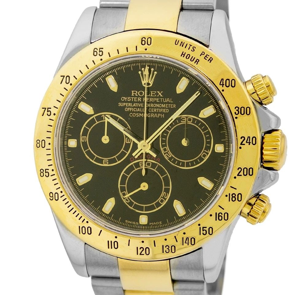 ROLEX STAINLESS STEEL & YELLOW GOLD 40MM DAYTONA COSMOGRAPH 116523 WARRANTY BOX: Pre-Owned ROLEX Stainless Steel & 18K Yellow Gold 40mm Daytona Cosmograph 116523 Warranty Box Pre-Owned Gent's Stainless Steel & 18K Yellow Gold 40mm Rolex "Daytona" Cosmograph Item #: CDC072530 BRAND