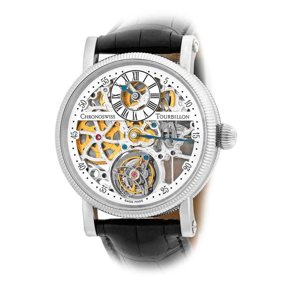 CHRONOSWISS 18K WHITE GOLD 38MM RÉGULATEUR À TOURBILLON SKELETON UNWORN CH 3121 (1 of 2)