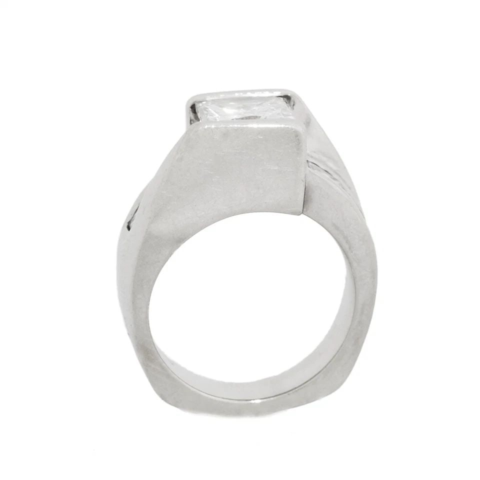 LADY 2.00 CARAT GIA H VVS-1 WHITE GOLD 18K PRINCESS CUT DIAMOND ENGAGEMENT RING (1 of 2)