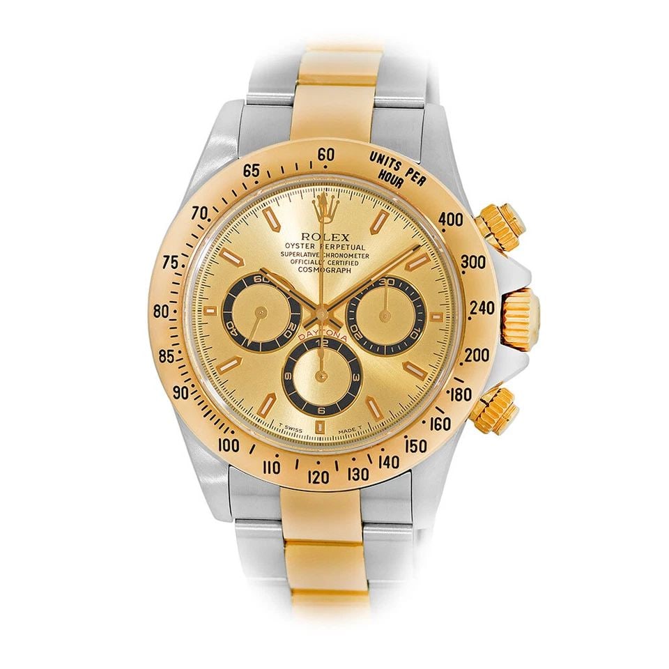 ROLEX STAINLESSSTEEL & YELLOW GOLD 40MM DAYTONA COSMOGRAPH 16523 ZENITH WARRANTY: ROLEX STAINLESSSTEEL & YELLOW GOLD 40MM DAYTONA COSMOGRAPH 16523 ZENITH WARRANTY Pre-Owned ROLEX Stainless Steel & 18K Yellow Gold 40mm Daytona Cosmograph 16523 ZENITH Warranty Box Pre-Owned Gent's St