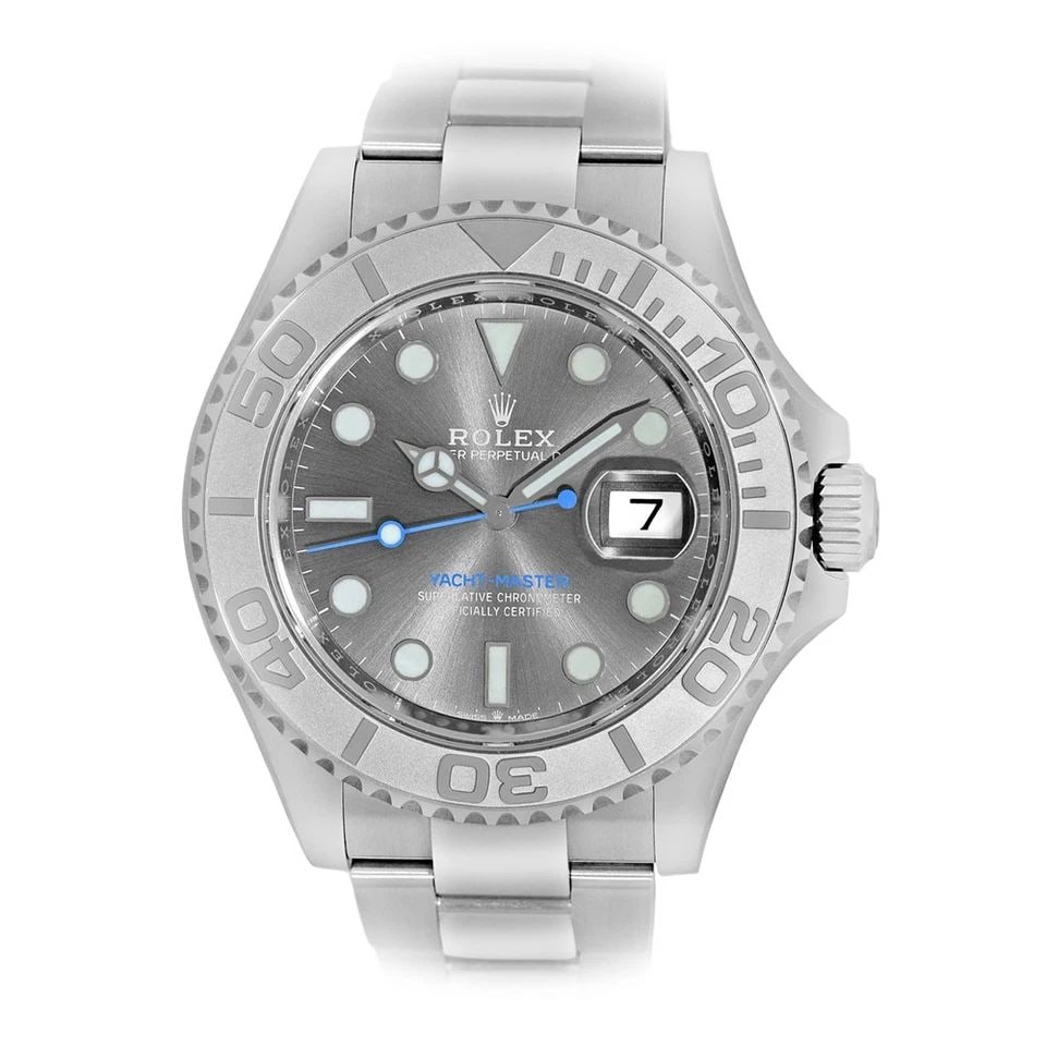 ROLEX STAINLESS STEEL & PLATINUM 40MM YACHT-MASTER 126622 BOX WARRANTY 2022: ROLEX STAINLESS STEEL & PLATINUM 40MM YACHT-MASTER 126622 BOX WARRANTY 2022 BRAND: Rolex Model: Yacht-Master Reference No: 126622 Case Measurements: Case Diameter: 40mm Case Thickness: 11.5mm Water Re