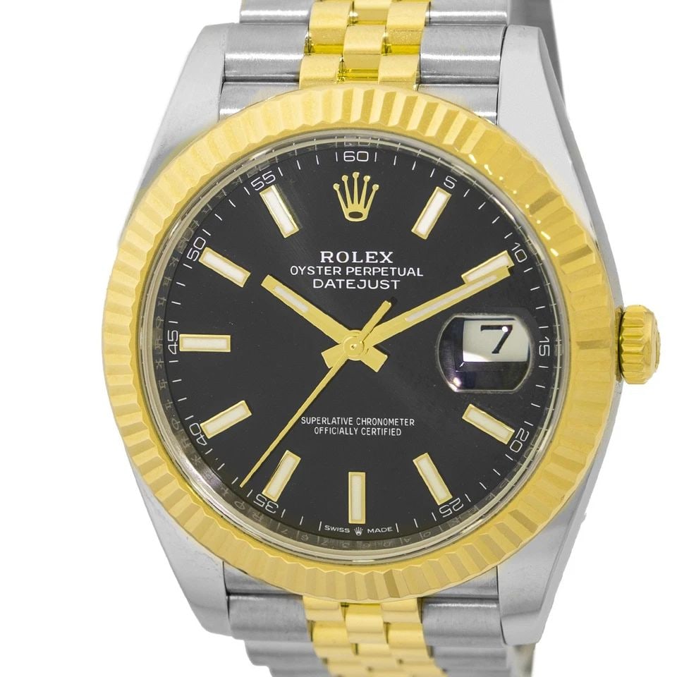 ROLEX STAINLESS STEEL & 18K YELLOW GOLD 41MM ROLEX DATEJUST 126333 WARRANTY 2021 (1 of 2)