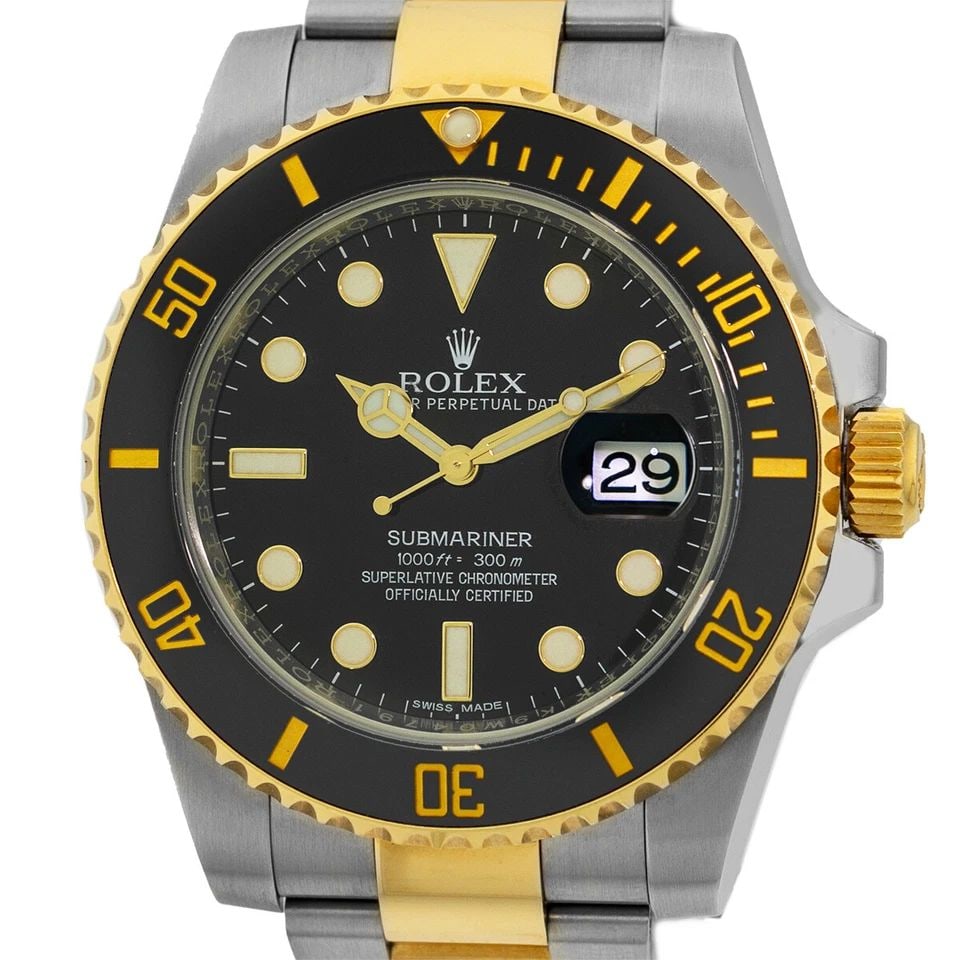 ROLEX STEEL & 18K YELLOW GOLD 40MM SUBMARINER 116613LN BOX WARRANTY 2016 MINTY: ROLEX STEEL & 18K YELLOW GOLD 40MM SUBMARINER 116613LN BOX WARRANTY 2020 MINTY ROLEX Stainless Steel & 18K Yellow Gold 40mm "Submariner" Date 116613LN Box Warranty 2020 Pre-Owned Gent's Stainless Stee