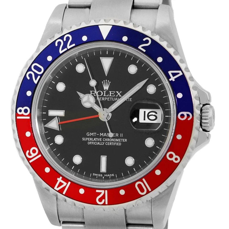 ROLEX STAINLESS STEEL 40MM GMT MASTER II PEPSI 16710 LIFETIME WARRANTY BOX MINTY: ROLEX STAINLESS STEEL 40MM GMT MASTER II PEPSI 16710 WARRANTY PAPERS BOX MINTY ROLEX Stainless Steel 40mm GMT Master II Pepsi 16710 Warranty Papers Box MINTY Pre-Owned Gent's Stainless Steel 40mm Role