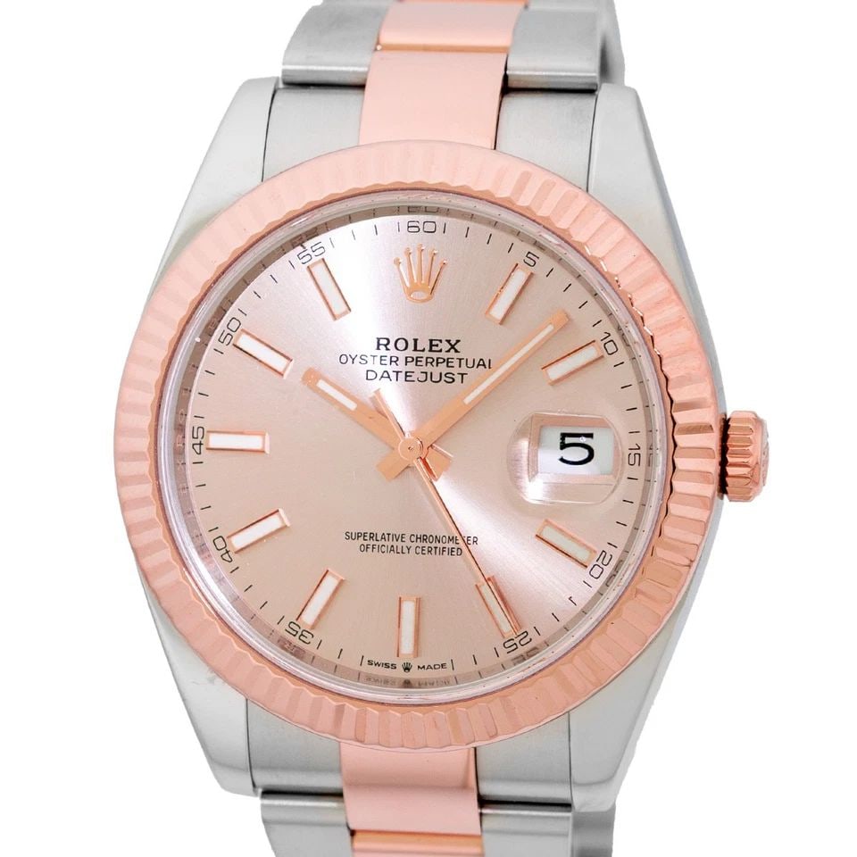 ROLEX STAINLESS STEEL & 18K ROSE GOLD 41MM DATEJUST 126331 WARRANTY BOX: ROLEX STAINLESS STEEL & 18K ROSE GOLD 41MM DATEJUST 126331 WARRANTY BOX BRAND: Rolex Model: Datejust 41 Reference No: 126331 Gender: Gent’s Movement: Handmade Swiss Chronometer Certified(COSC) Autom