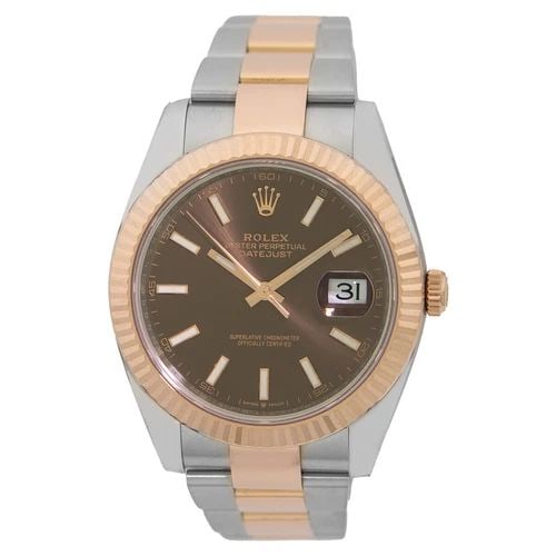 ROLEX STAINLESS STEEL & 18K ROSE GOLD 41MM DATEJUST 41 BOX WARRANTY 2018: ROLEX STAINLESS STEEL & 18K ROSE GOLD 41MM DATEJUST 41 BOX WARRANTY 2018 ROLEX New Stainless Steel & 18K Rose Gold 41mm Rolex "Datejust 41" Pre-Owned Gent's Stainless Steel & 18K Rose Gold 41mm Rolex 