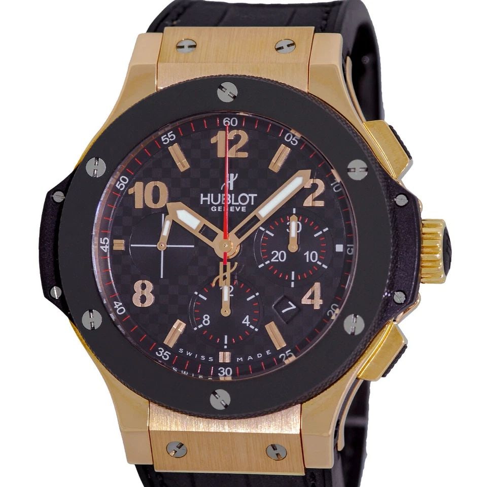 HUBLOT 44MM 18K ROSE GOLD & CERAMIC HUBLOT BIG BANG CHRONOGRAPH 301.PB.131.RX (1 of 2)