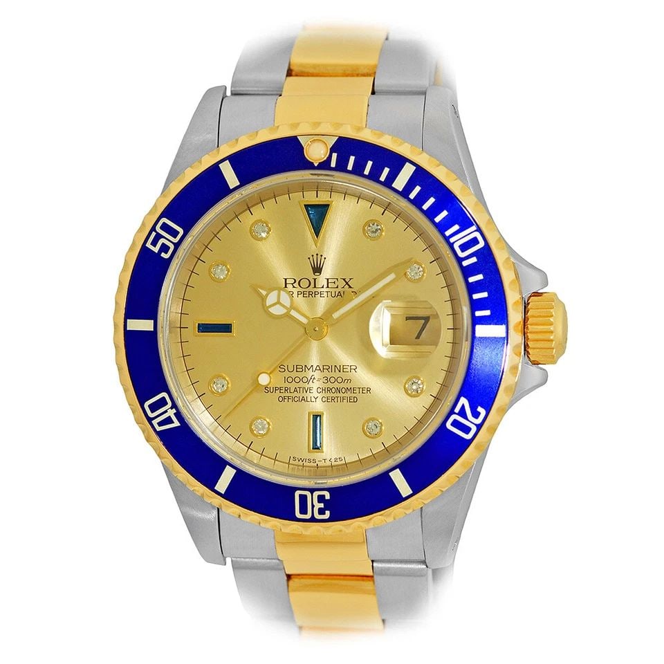 ROLEX STAINLESS STEEL & 18K YELLOW GOLD 40MM SUBMARINER 16613 BOX WARRANTY MINTY: ROLEX STAINLESS STEEL & 18K YELLOW GOLD 40MM SUBMARINER 16613 BOX WARRANTY MINTY ROLEX Stainless Steel & 18K Yellow Gold 40mm Submariner 16613 Box Warranty Pre-Owned Gent's Stainless Steel & 18K Yello