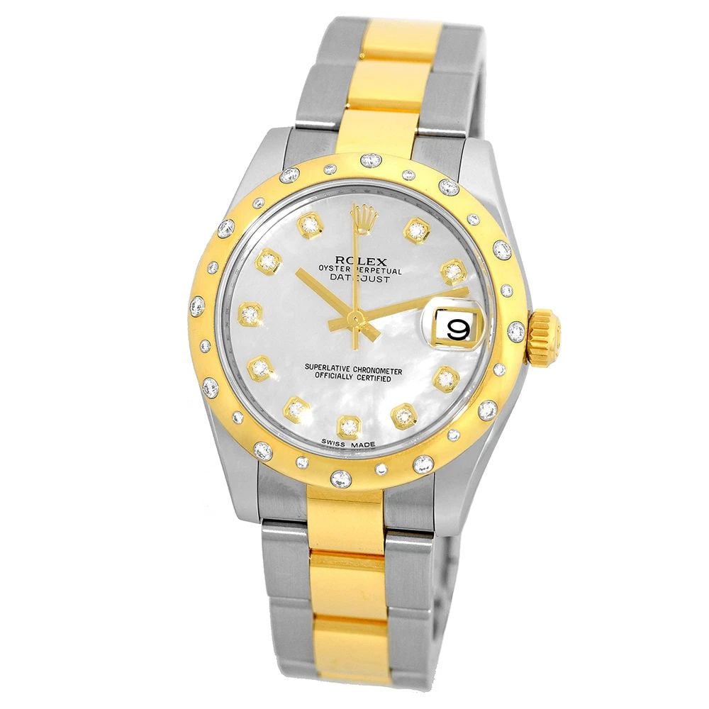ROLEX MID SIZE 31MM STAINLESS & 18K YELLOW GOLD DATEJUST DIAMOND 178343 WARRANTY: ROLEX MID SIZE 31MM STAINLESS & 18K YELLOW GOLD DATEJUST DIAMOND 178343 WARRANTY ROLEX Mid size 31mm Stainless & 18K Yellow Gold Datejust Diamond 178343 Warranty New-Style Midsize Stainless Steel & 18