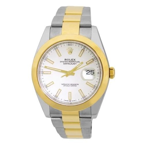 ROLEX STAINLESS STEEL & 18K YELLOW GOLD 41MM ROLEX "DATEJUST 41" BOX WARRANTY: ROLEX STAINLESS STEEL & 18K YELLOW GOLD 41MM ROLEX "DATEJUST 41" BOX WARRANTY ROLEX Stainless Steel & 18K Yellow Gold 41mm Rolex "Datejust 41" Box Warranty Certified Pre-Owned Gent's Stainless Steel &