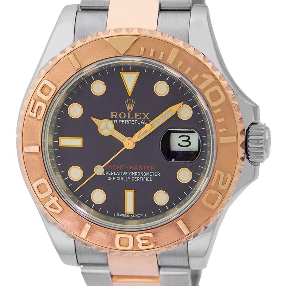 ROLEX STAINLESS STEEL 18K ROSE GOLD 40MM YACHTMASTER 116621 WARRANTY BOX MINTY (1 of 2)