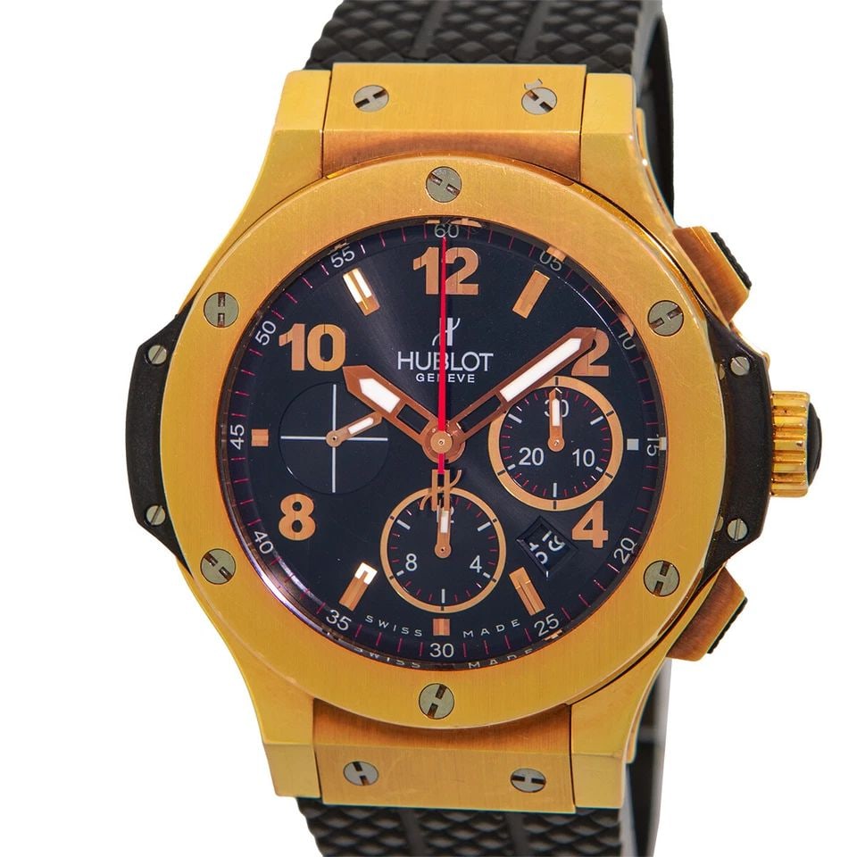 HUBLOT 18K ROSE GOLD 44MM BIG BANG CHRONOGRAPH 301.PX.130.RX BOX WARRANTY MINTY: HUBLOT 18K ROSE GOLD 44MM BIG BANG CHRONOGRAPH 301.PX.130.RX BOX WARRANTY MINTY BRAND: Hublot Model: Big Bang Reference No: 301.PX.130.RX Gender: Gent’s Movement: Handmade Swiss Automatic Movement w