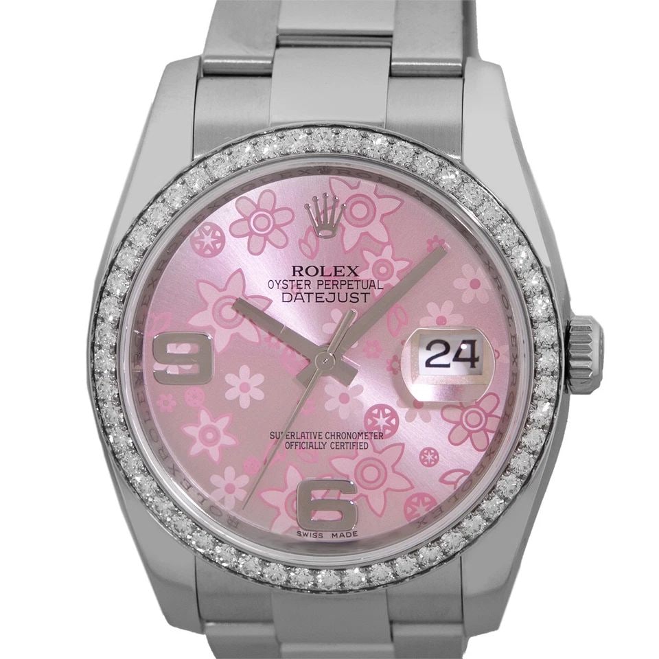 ROLEX STAINLESS STEEL 36MM FACTORY DIAMOND BEZEL DATEJUST 116244 BOX WARRANTY: ROLEX STAINLESS STEEL 36MM FACTORY DIAMOND BEZEL DATEJUST 116244 BOX WARRANTY ROLEX Stainless Steel 36mm Factory Diamond Bezel Datejust 116244 Pre-Owned 36mm Stainless Steel Rolex Diamond "Datejust" 1