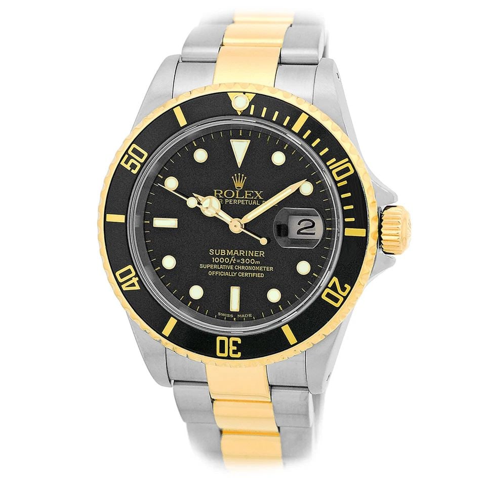 ROLEX STAINLESS STEEL & 18K YELLOW GOLD 40MM SUBMARINER 16613 WARRANTY MINTY: ROLEX STAINLESS STEEL &18K YELLOW GOLD 40MM SUBMARINER 16613 WARRANTY MINTY ROLEX Stainless Steel &18K Yellow Gold 40mm Submariner 16613 Box Warranty MINTY Gent's Stainless Steel & 18K Yellow Gold 40m