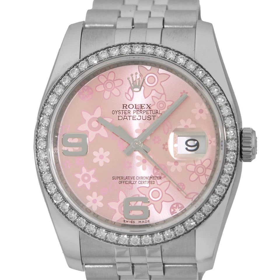 ROLEX STAINLESS STEEL 36MM FACTORY DIAMOND BEZEL DATEJUST 116244 BOX WARRANTY: ROLEX STAINLESS STEEL 36MM FACTORY DIAMOND BEZEL DATEJUST 116244 BOX WARRANTY ROLEX Stainless Steel Diamond 116244 "Datejust" Box Warranty Pre-Owned Gent's Stainless Steel Rolex Diamond 116244 "Dateju
