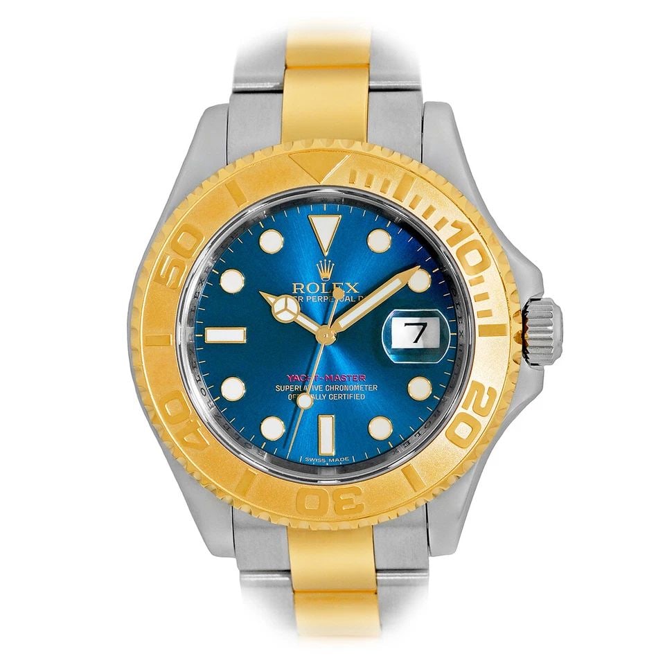ROLEX STAINLESS STEEL & 18K YELLOW GOLD 40MM YACHT-MASTER BLUE 16623 WARRANTY: ROLEX STAINLESS STEEL & 18K YELLOW GOLD 40MM YACHT-MASTER BLUE 16623 WARRANTY ROLEX Stainless Steel & 18K Yellow Gold 40mm Yacht-Master Blue 16623 Box Warranty Certified Pre-Owned Gent's Stainless Ste