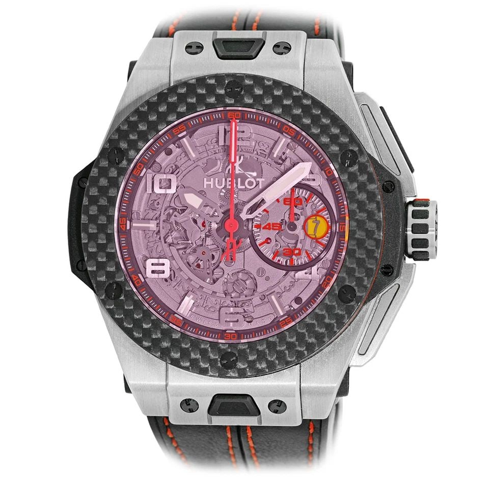 HUBLOT TITANIUM/BLACK CARBON FIBER 45MM BIG BANG UNICO FERRARI 401.NQ.0123.VR (1 of 2)