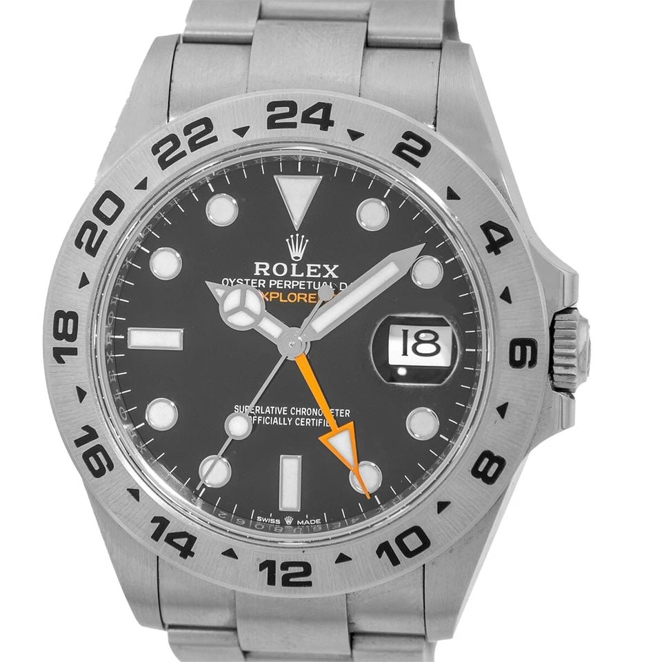 ROLEX STAINLESS STEEL 42MM EXPLORER II BLACK 226570 WARRANTY CARD MINTY 2022: ROLEX STAINLESS STEEL 42MM EXPLORER II BLACK 226570 WARRANTY CARD MINTY 2022 ROLEX Stainless Steel 42mm "Explorer II" # 226570 Box Warranty 2023 Pre-Owned Gent's Stainless Steel 42mm Rolex "Explorer I