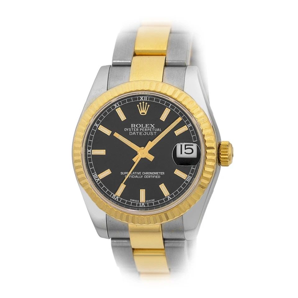 ROLEX STAINLESS STEEL & 18K YELLOW GOLD 31MM DATEJUST 178273 BOX WARRANTY: ROLEX STAINLESS STEEL & 18K YELLOW GOLD 31MM DATEJUST 178273 BOX WARRANTY BRAND: Rolex Model: Datejust Reference No: 178273 Case Measurements: Case Diameter: 31mm Case Thickness: 10.5mm Circa: Z Seria
