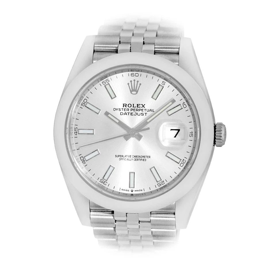 ROLEX STAINLESS STEEL 41MM DATEJUST 41 SILVER DIAL 126300 WARRANTY BOX NEW 2025: ROLEX STAINLESS STEEL 41MM DATEJUST 41 SILVER DIAL 126300 WARRANTY BOX NEW 2025 ROLEX Stainless Steel 41mm Datejust 41 126300 Warranty Box 2025 Gent's Stainless Steel 41mm Rolex "Datejust 41" Brand: R