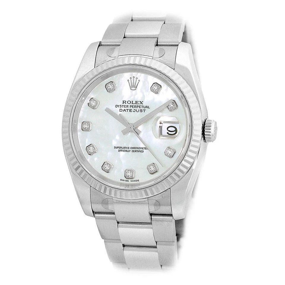 ROLEX STAINLESS STEEL 36MM DATEJUST FACTORY DIAMOND 116234 BOX WARRANTY: ROLEX STAINLESS STEEL 36MM DATEJUST FACTORY DIAMOND 116234 BOX WARRANTY ROLEX Stainless Steel 36mm "Datejust" Diamond box waranty Pre-Owned Stainless Steel 36mm Rolex "Datejust" Brand: Rolex Model: Di