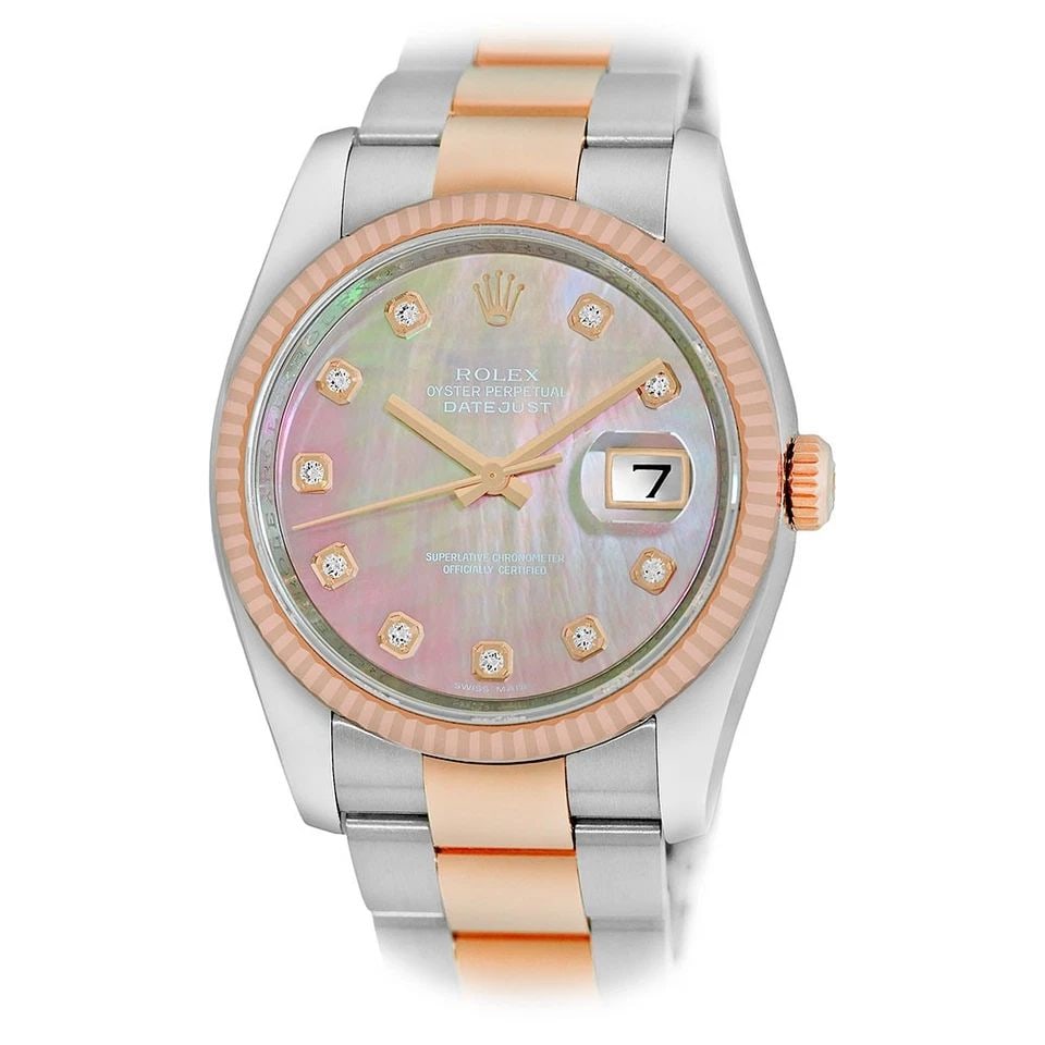 ROLEX STAINLESS STEEL & 18K ROSE GOLD 36MM DATEJUST 116201 BOX WARRANTY: ROLEX STAINLESS STEEL & 18K ROSE GOLD 36MM DATEJUST 116201 BOX WARRANTY ROLEX Certified Pre-Owned Stainless Steel & 18K Rose Gold 36mm "Datejust" Box Waranty Certified Pre-Owned Gent's Stainless Steel