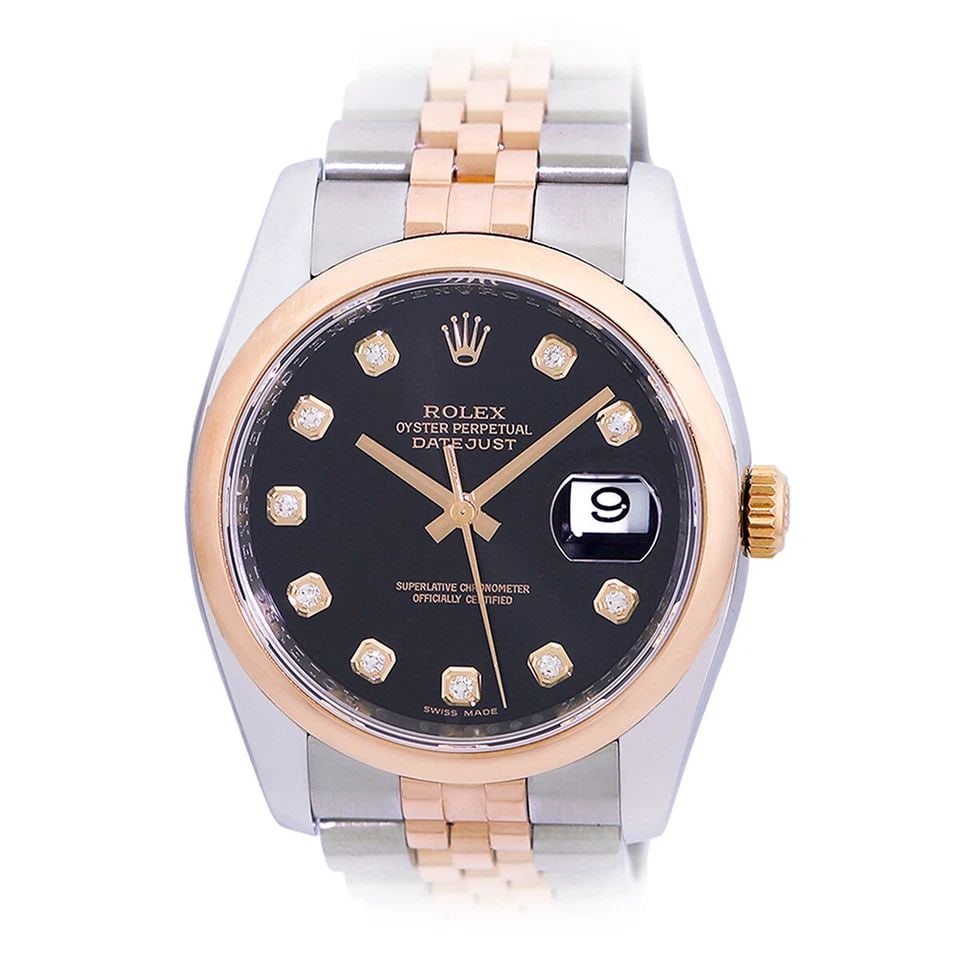 ROLEX GENT'S STEEL 18K ROSE PINK GOLD DATEJUST 36MM 116201 BOX WARRANTY MINTY: ROLEX GENT'S STEEL 18K ROSE PINK GOLD DATEJUST 36MM 116201 BOX WARRANTY MINTY ROLEX Gent's Steel 18K Rose Pink Gold Datejust 36mm 116201 Box Warranty MINTY Gent's Stainless Steel and 18K Rose Gold Rol