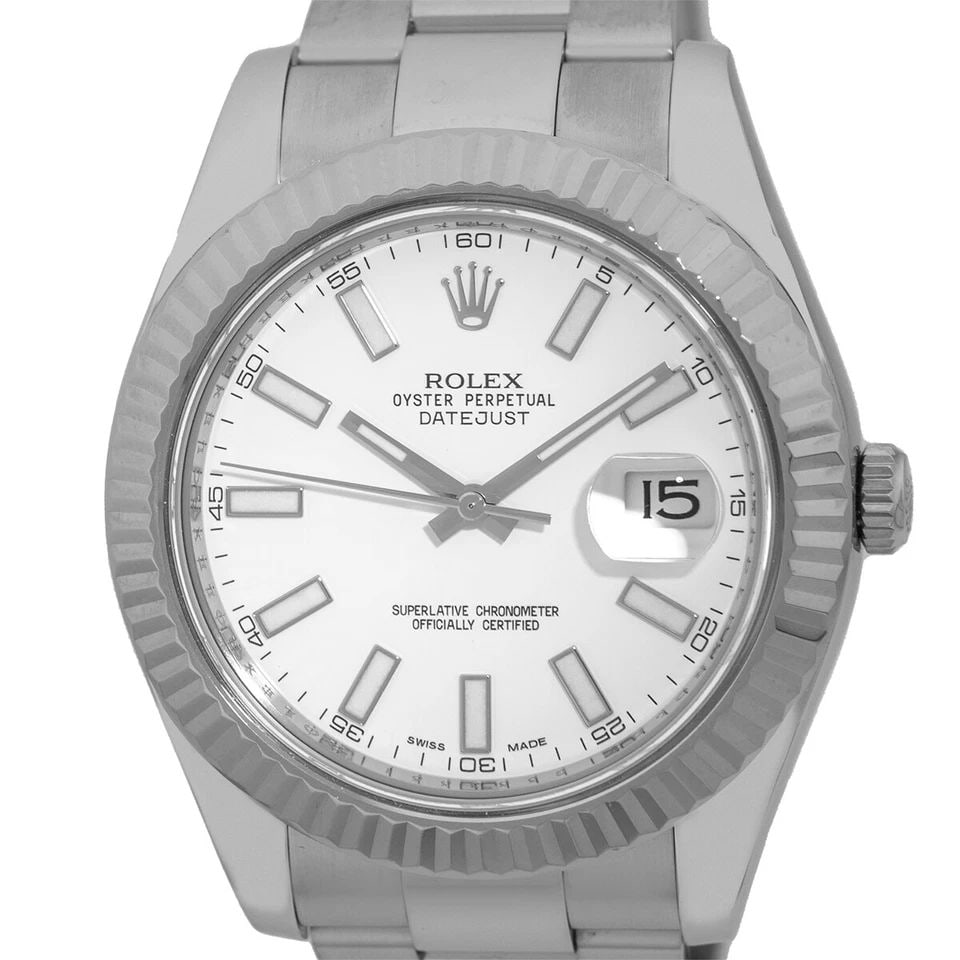 ROLEX STAINLESS STEEL 41MM DATEJUST II 116334 BOX WARRANTY MINTY 2014: ROLEX STAINLESS STEEL 41MM DATEJUST II 116334 BOX WARRANTY MINTY 2014 ROLEX Stainless Steel 41mm Datejust II 116334 Box Warranty 2014 MINTY Pre-Owned Gent's Stainless Steel 41mm Rolex "Datejust II" Br