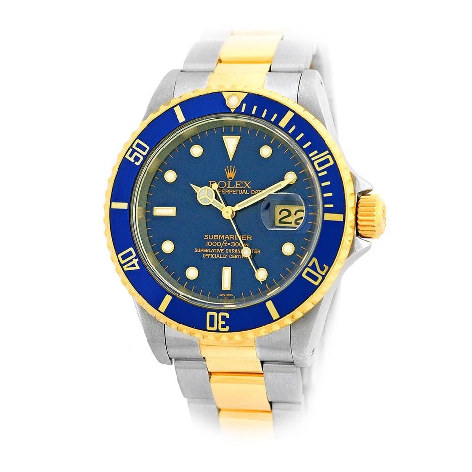 ROLEX STAINLESS STEEL & 18K YELLOW GOLD 40MM SUBMARINER 16613 BOX WARRANTY: ROLEX STAINLESS STEEL & 18K YELLOW GOLD 40MM SUBMARINER 16613 BOX WARRANTY ROLEX Stainless Steel & 18K Yellow Gold 40mm Submariner 16613 Box Warranty Pre-Owned Gent's Stainless Steel & 18K Yellow Gold