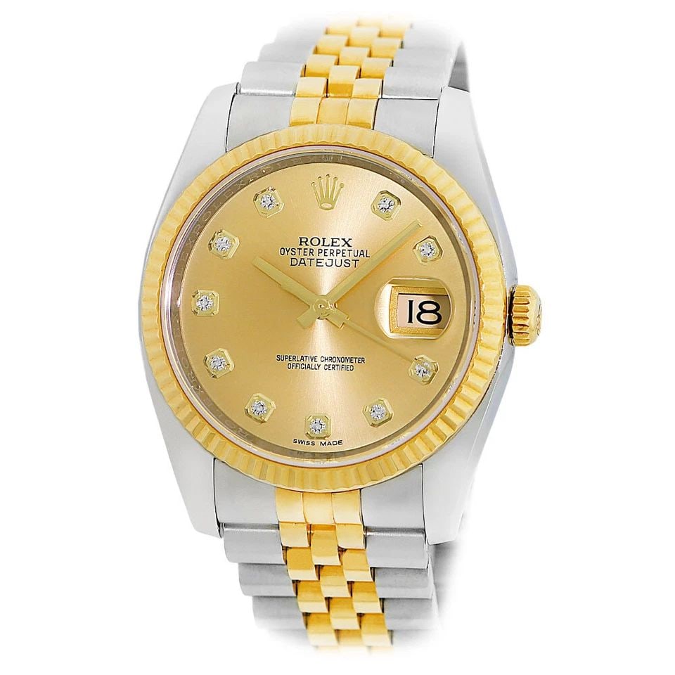 ROLEX STAINLESS STEEL & 18K YELLOW GOLD DATEJUST 116233 BOX WARRANTY MINTY: ROLEX STAINLESS STEEL & 18K YELLOW GOLD DATEJUST 116233 BOX WARRANTY MINTY ROLEX Stainless Steel & 18K Yellow Gold 36mm "Datejust" 116233 Box Waranty Pre-Owned Gent's Stainless Steel & 18K Yellow Gold