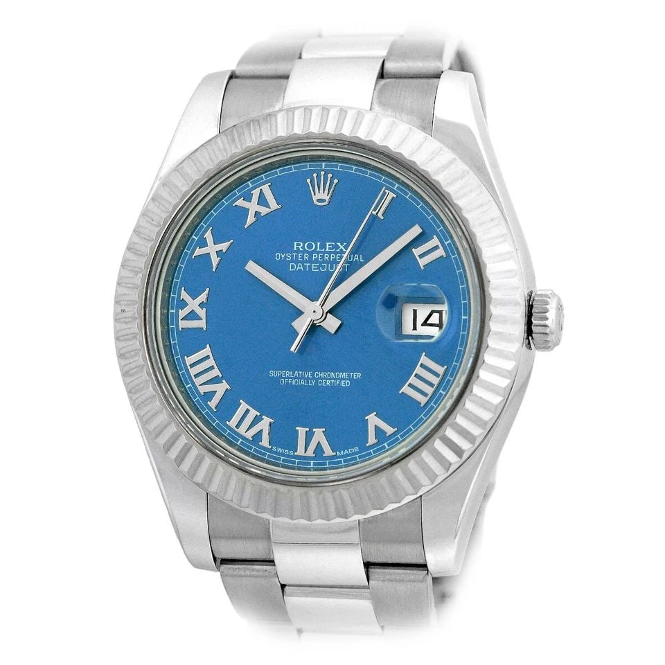 ROLEX STAINLESS STEEL 41MM DATEJUST II BLUE DIAL 116334 WARRANTY BOX MINTY: ROLEX STAINLESS STEEL 41MM DATEJUST II BLUE DIAL 116334 WARRANTY BOX MINTY BRAND: Rolex Model: Datejust II Reference No: 116334 Gender: Gent’s Movement: Handmade Swiss Chronometer Certified (COSC) A