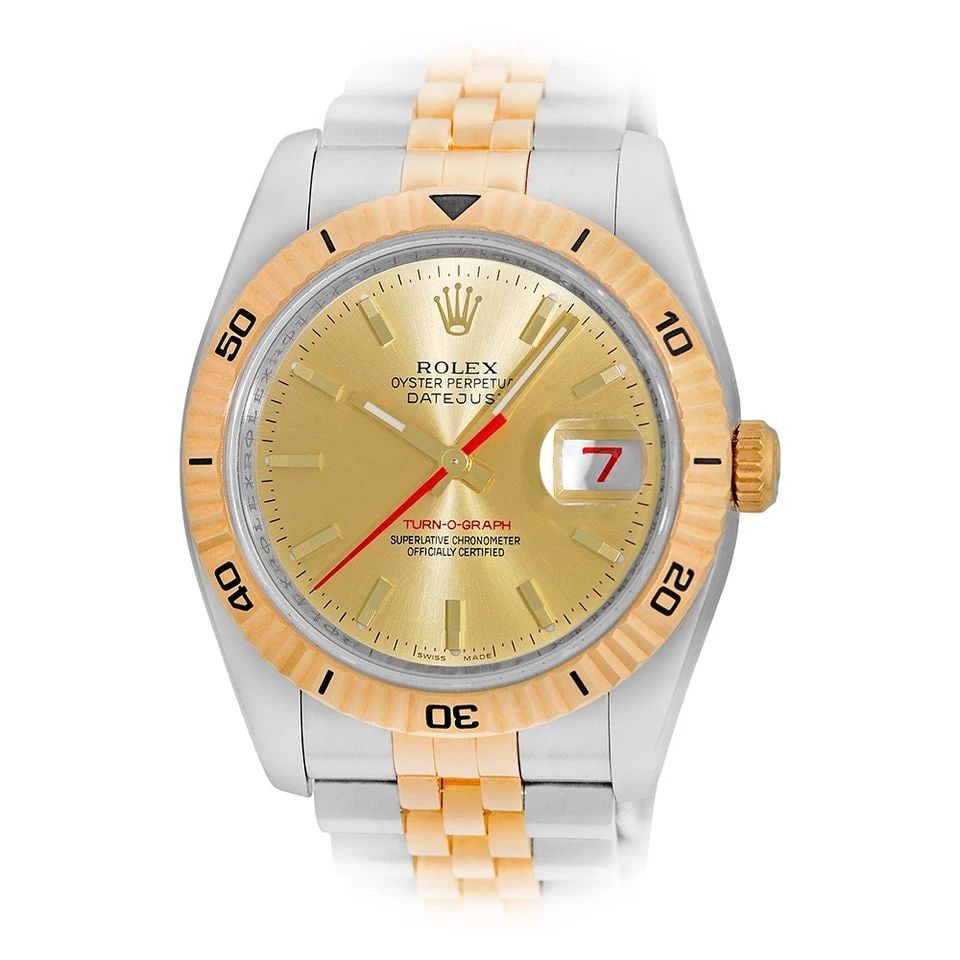 ROLEX STAINLESS STEEL & 18K YELLOW GOLD 36MM DATEJUST TURN-O-GRAPH 116263 BOX: ROLEX STAINLESS STEEL & 18K YELLOW GOLD 36MM DATEJUST TURN-O-GRAPH 116263 BOX BRAND: Rolex Model: Datejust Reference No: 116263 Gender: Gent’s Movement: Handmade Swiss Chronometer Certified(COSC) Au