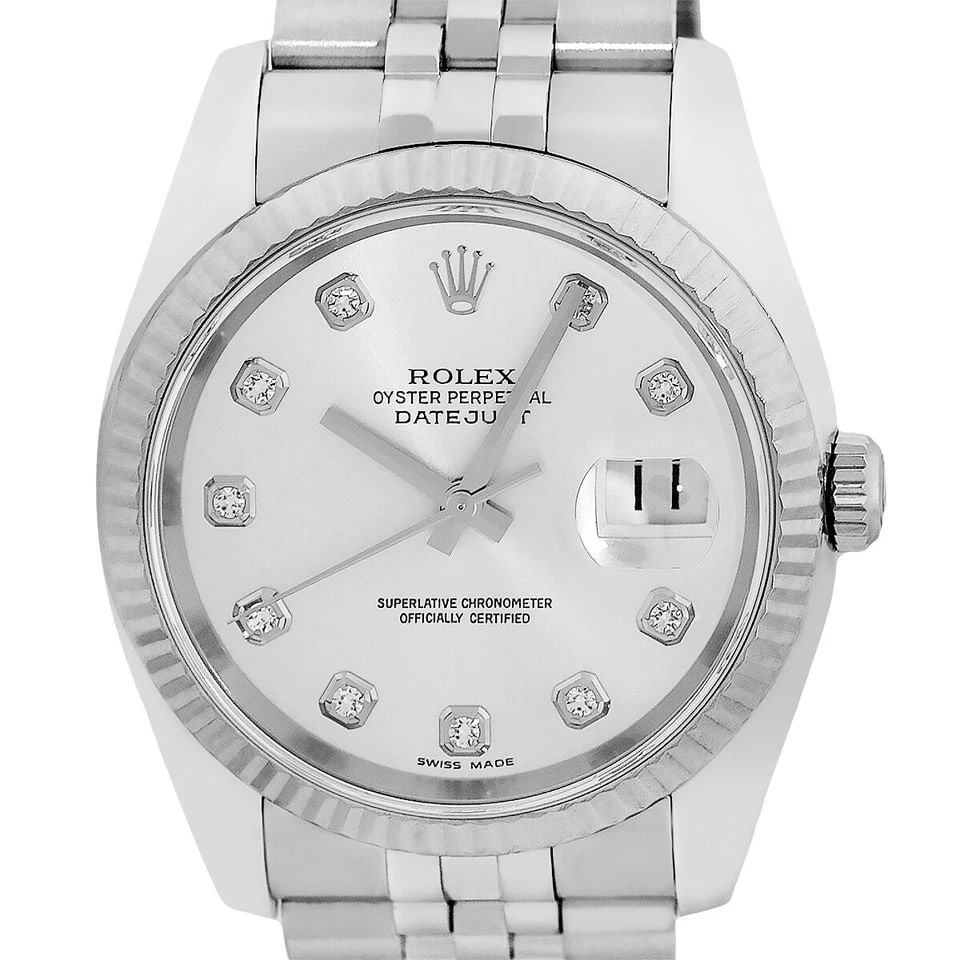 ROLEX STAINLESS STEEL 36MM DIAMOND DATEJUST 116234 BOX WARRANTY MINTY: ROLEX STAINLESS STEEL 36MM DIAMOND DATEJUST 116234 BOX WARRANTY MINTY ROLEX Stainless Steel 36mm Datejust 116234 Warranty Box MINTY Pre-Owned Gent's Stainless Steel 36mm Rolex "Datejust" Automatic Bra